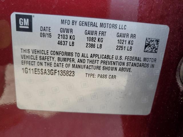 1G11E5SA3GF135823 - 2016 CHEVROLET MALIBU LIM LTZ RED photo 12