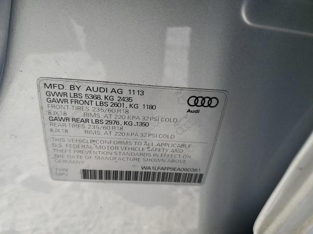 WA1LFAFP9EA060361 - 2014 AUDI Q5 PREMIUM PLUS SILVER photo 13