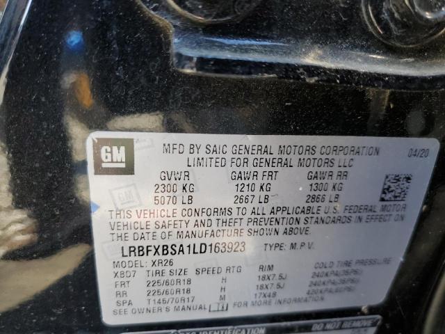 LRBFXBSA1LD163923 - 2020 BUICK ENVISION PREFERRED BLACK photo 13