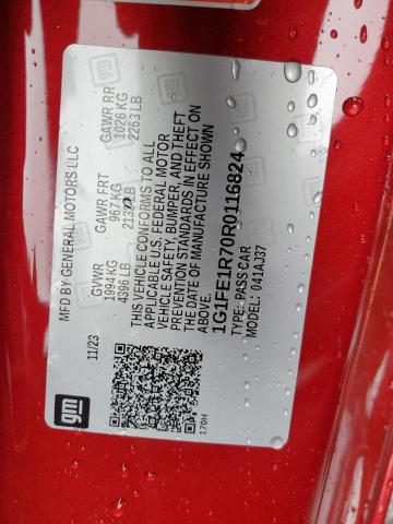 1G1FE1R70R0116824 - 2024 CHEVROLET CAMARO LT1 RED photo 12