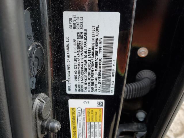 5FNYF8H58LB019000 - 2020 HONDA PASSPORT EXL შავი ფოტო 13