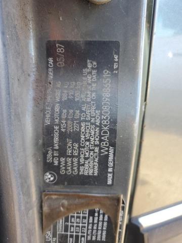 WBADK8308J9886519 - 1988 BMW 528 E AUTOMATIC GRAY photo 12