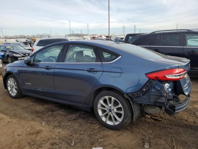 3FA6P0LU2KR159003 - 2019 FORD FUSION SE BLUE photo 2