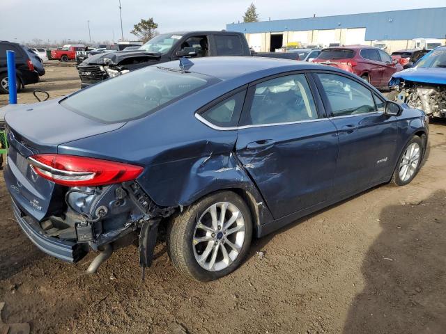 3FA6P0LU2KR159003 - 2019 FORD FUSION SE BLUE photo 3