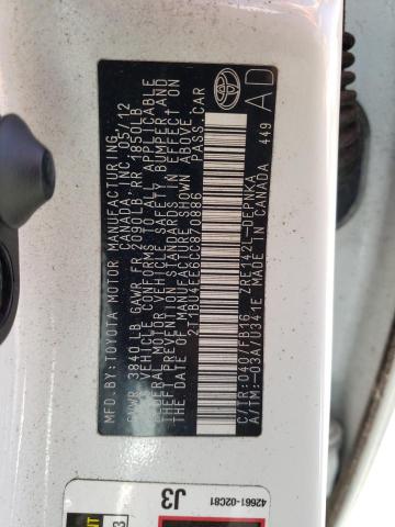 2T1BU4EE6CC870886 - 2012 TOYOTA COROLLA BASE WHITE photo 13