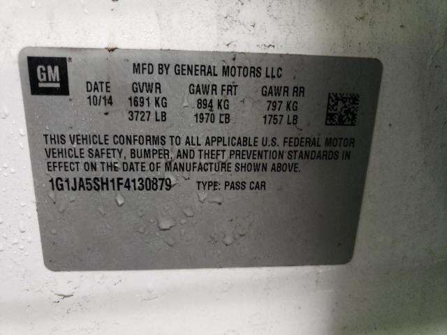 1G1JA5SH1F4130879 - 2015 CHEVROLET SONIC LS 白色 照片 12