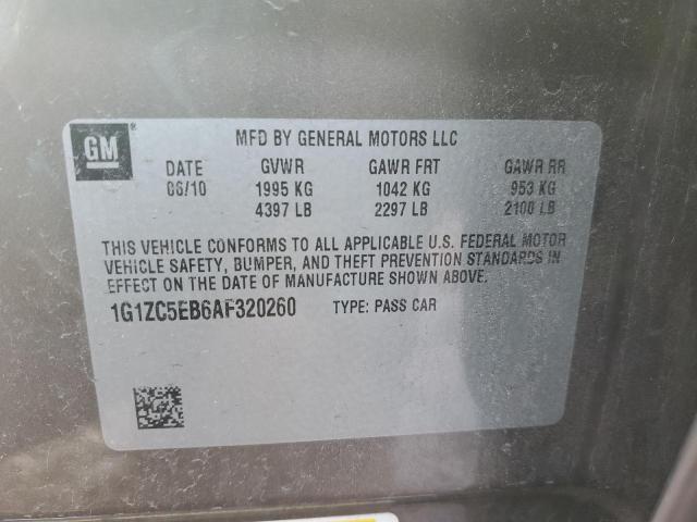 1G1ZC5EB6AF320260 - 2010 CHEVROLET MALIBU 1LT გრაფიტი ფოტო 12