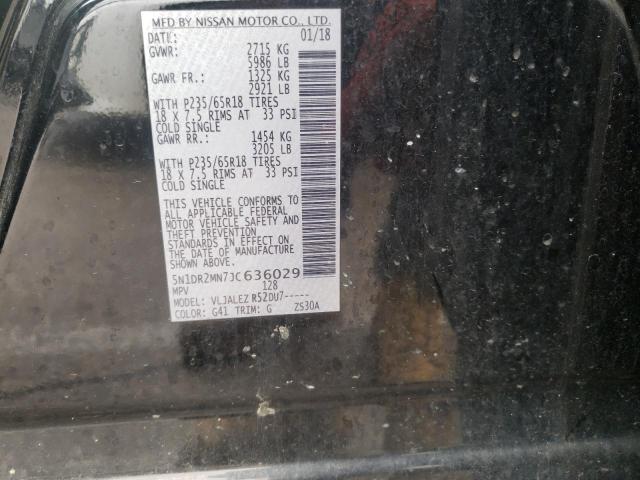 5N1DR2MN7JC636029 - 2018 NISSAN PATHFINDER S 黑色 照片 13