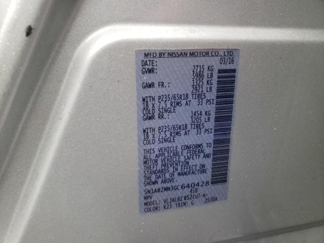 5N1AR2MN3GC640428 - 2016 NISSAN PATHFINDER S Gümüş foto 14