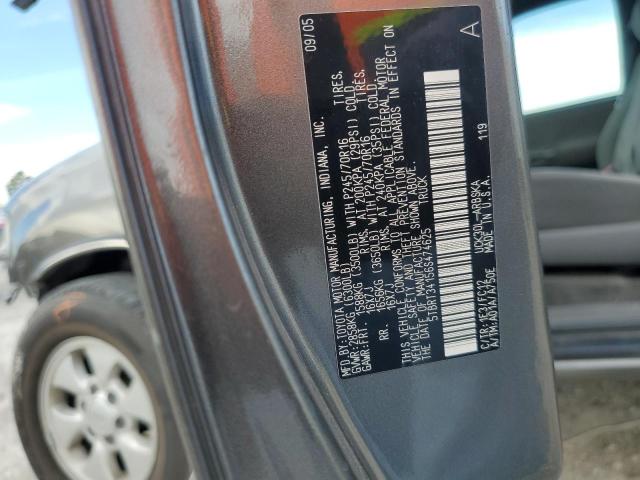 5TBRT34156S474625 - 2006 TOYOTA TUNDRA ACCESS CAB SR5 CHARCOAL photo 12