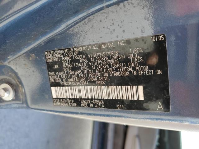 5TBRU34156S459944 - 2006 TOYOTA TUNDRA ACCESS CAB SR5 BLUE photo 12