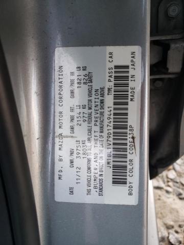 JM1BL1V79D1749441 - 2013 MAZDA 3 I SILVER photo 12