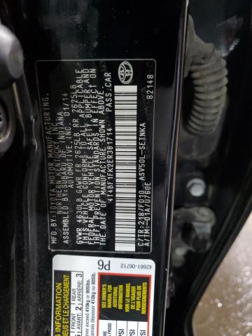 4T4BF1FK2ER381714 - 2014 TOYOTA CAMRY L BLACK photo 13