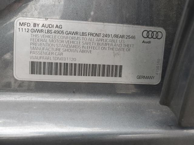 WAUFFAFL1DN031120 - 2013 AUDI A4 PREMIUM PLUS SILVER photo 12