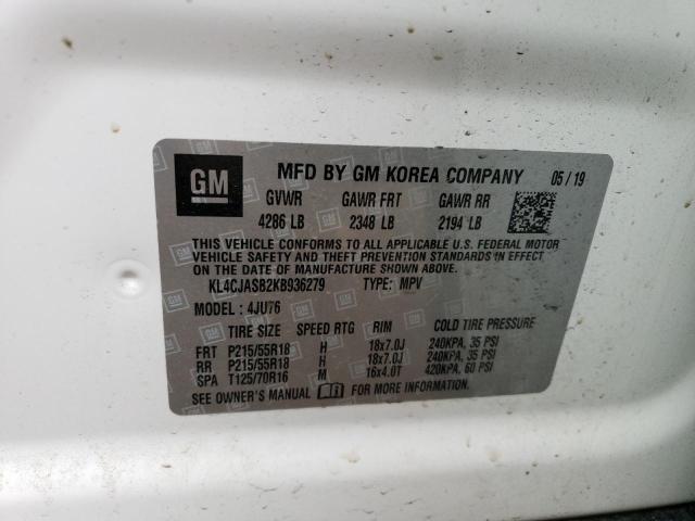 KL4CJASB2KB936279 - 2019 BUICK ENCORE PREFERRED Ақ фото 13