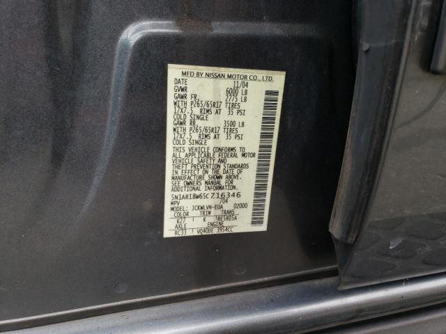 5N1AR18W65C716346 - 2005 NISSAN PATHFINDER LE GRAY photo 14