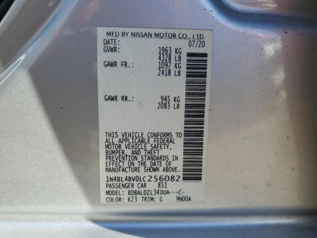 1N4BL4BV0LC256082 - 2020 NISSAN ALTIMA S SILVER photo 12