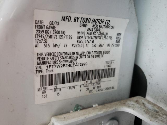 1FT7W2BT4EEA12999 - 2014 FORD F250 SUPER DUTY WHITE photo 12