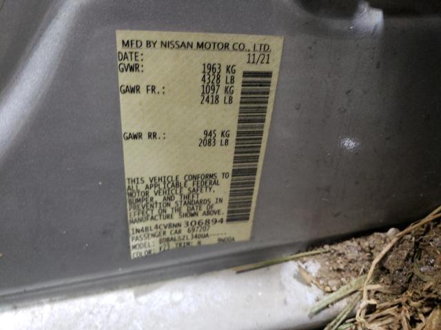 1N4BL4CV8NN306894 - 2022 NISSAN ALTIMA SR SILVER photo 12