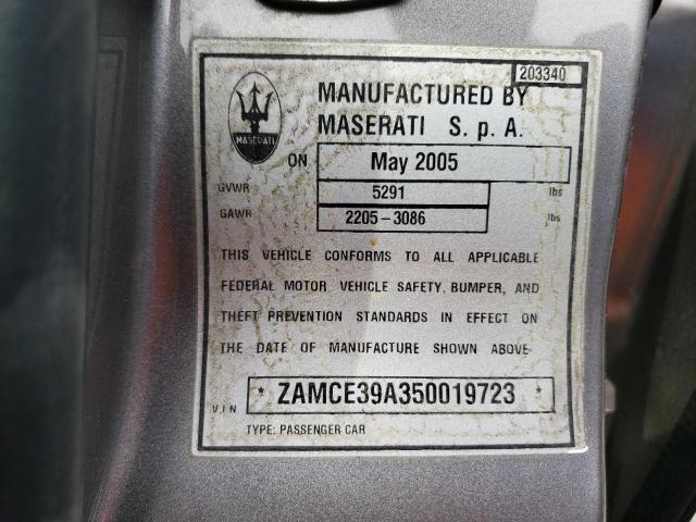 ZAMCE39A350019723 - 2005 MASERATI QUATTROPOR M139 SILVER photo 12