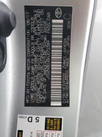 JTDZN3EU0HJ072389 - 2017 TOYOTA PRIUS V SILVER photo 13