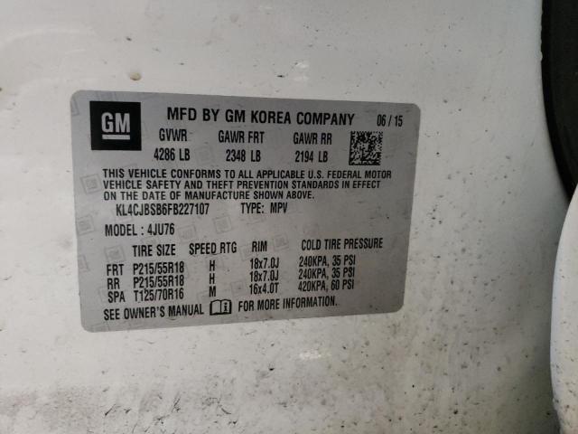 KL4CJBSB6FB227107 - 2015 BUICK ENCORE CONVENIENCE 白色 照片 12