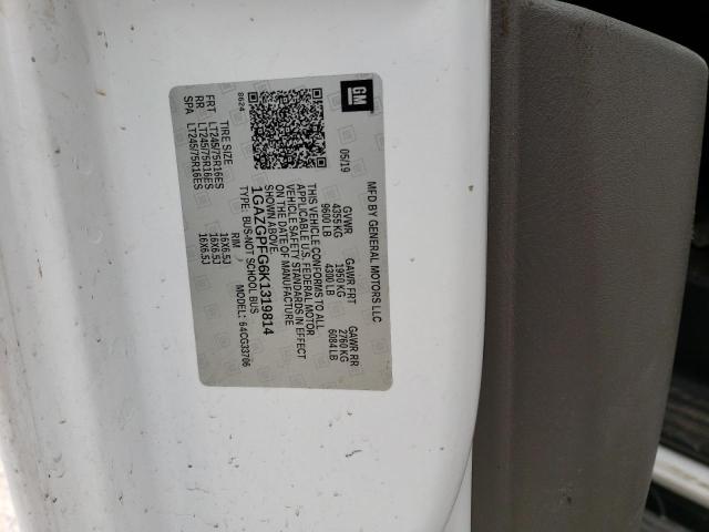 1GAZGPFG6K1319814 - 2019 CHEVROLET EXPRESS G3 LT WHITE photo 13