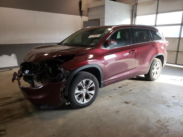 5TDKKRFH6FS115955 - 2015 TOYOTA HIGHLANDER XLE BURGUNDY photo 1