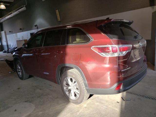 5TDKKRFH6FS115955 - 2015 TOYOTA HIGHLANDER XLE BURGUNDY photo 2