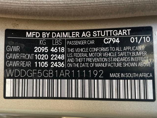 WDDGF5GB1AR111192 - 2010 MERCEDES-BENZ C 350 TAN photo 10