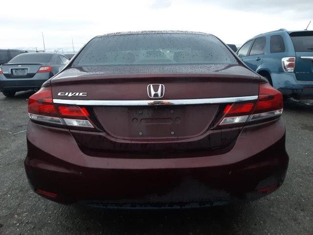 19XFB2F5XEE075824 - 2014 HONDA CIVIC LX MAROON photo 6