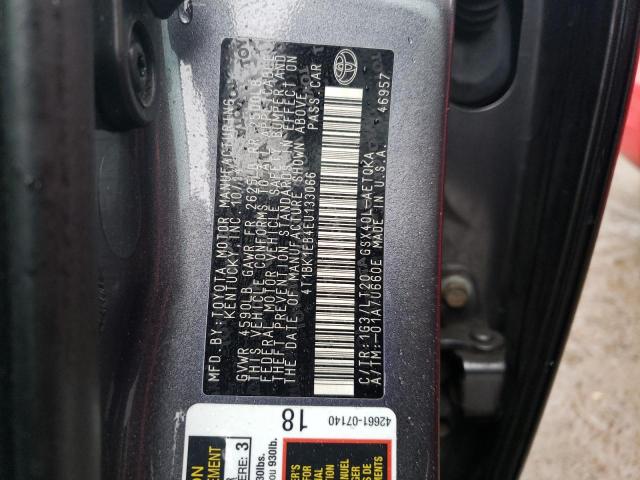 4T1BK1EB4EU133066 - 2014 TOYOTA AVALON BASE 黑色 照片 12