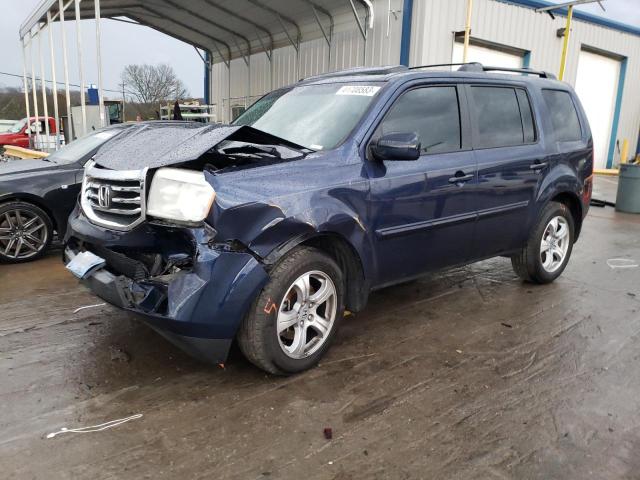 5FNYF3H56DB021431 - 2013 HONDA PILOT EXL BLUE photo 1