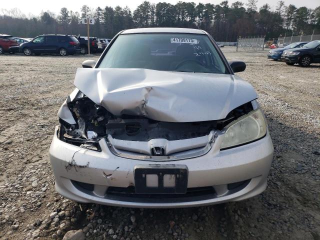 2HGES16355H544750 - 2005 HONDA CIVIC DX VP SILVER photo 5