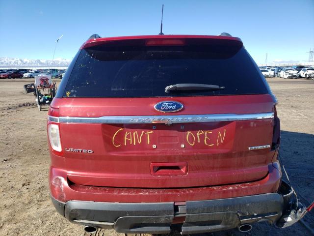 1FM5K7F88DGA88634 - 2013 FORD EXPLORER LIMITED RED photo 6