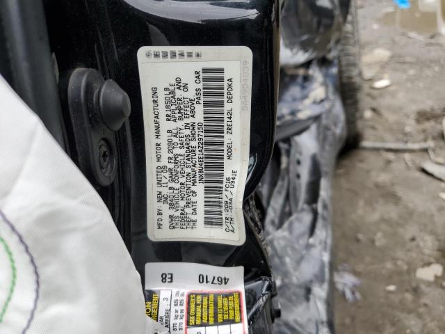 1NXBU4EE1AZ297150 - 2010 TOYOTA COROLLA BASE BLACK photo 12