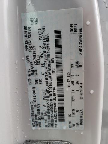 5LMCJ2C93HUL16716 - 2017 LINCOLN MKC SELECT Սպիտակ լուսանկար 13