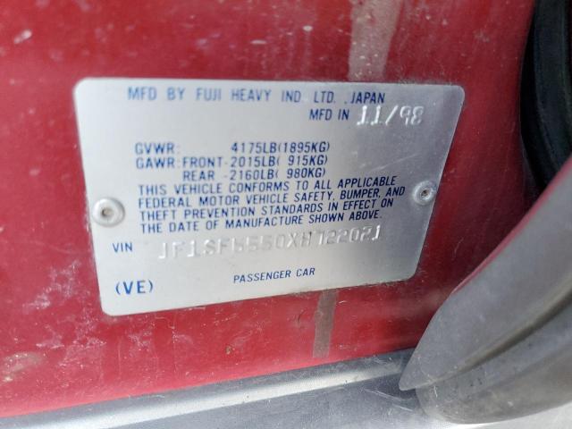 JF1SF6550XH722021 - 1999 SUBARU FORESTER S RED photo 13