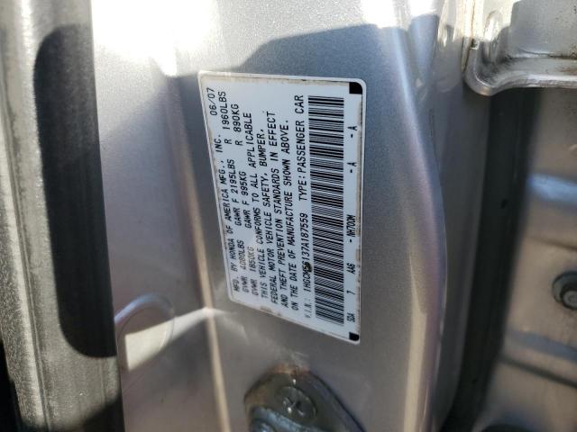 1HGCM56137A187559 - 2007 HONDA ACCORD VALUE SILVER photo 12