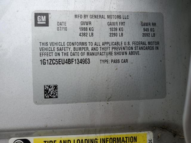 1G1ZC5EU4BF134963 - 2011 CHEVROLET MALIBU 1LT 银色 照片 12