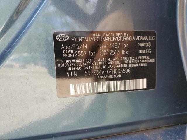 5NPE34AF0FH063506 - 2015 HYUNDAI SONATA SPO TEAL photo 12