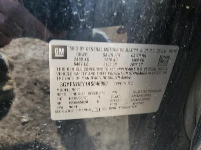 3GYFNBEY1AS646089 - 2010 CADILLAC SRX PERFORMANCE COLLECTION Қара фото 12