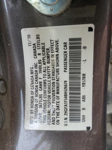 2HGFA1F54BH526678 - 2011 HONDA CIVIC LX CHARCOAL photo 12