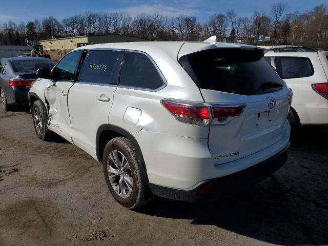 5TDBKRFH4GS251227 - 2016 TOYOTA HIGHLANDER LE WHITE photo 2