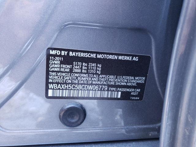 WBAXH5C58CDW06779 - 2012 BMW 528 XI SILVER photo 12