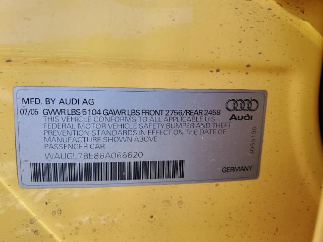 WAUGL78E86A066620 - 2006 AUDI S4 QUATTRO GOLD photo 13