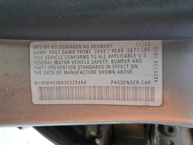 WVWWH63B83E225454 - 2003 VOLKSWAGEN PASSAT GLX Grafit foto 10