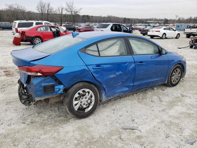 KMHD74LF0HU124063 - 2017 HYUNDAI ELANTRA SE BLUE photo 3