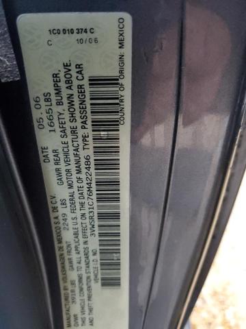 3VWSR31C76M422486 - 2006 VOLKSWAGEN NEW BEETLE GRAY photo 12