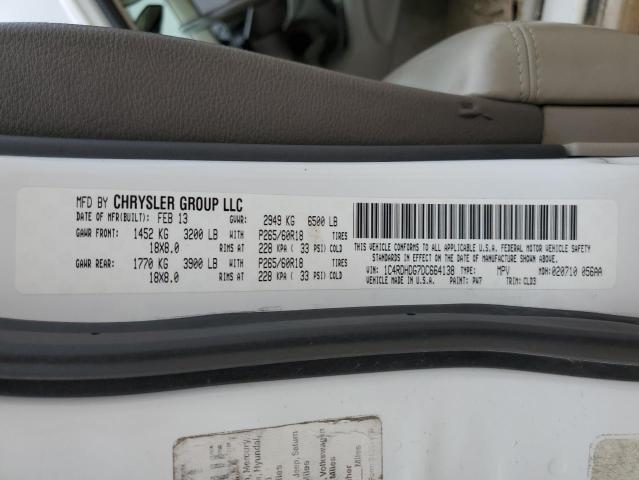 1C4RDHDG7DC664138 - 2013 DODGE DURANGO CREW WHITE photo 13